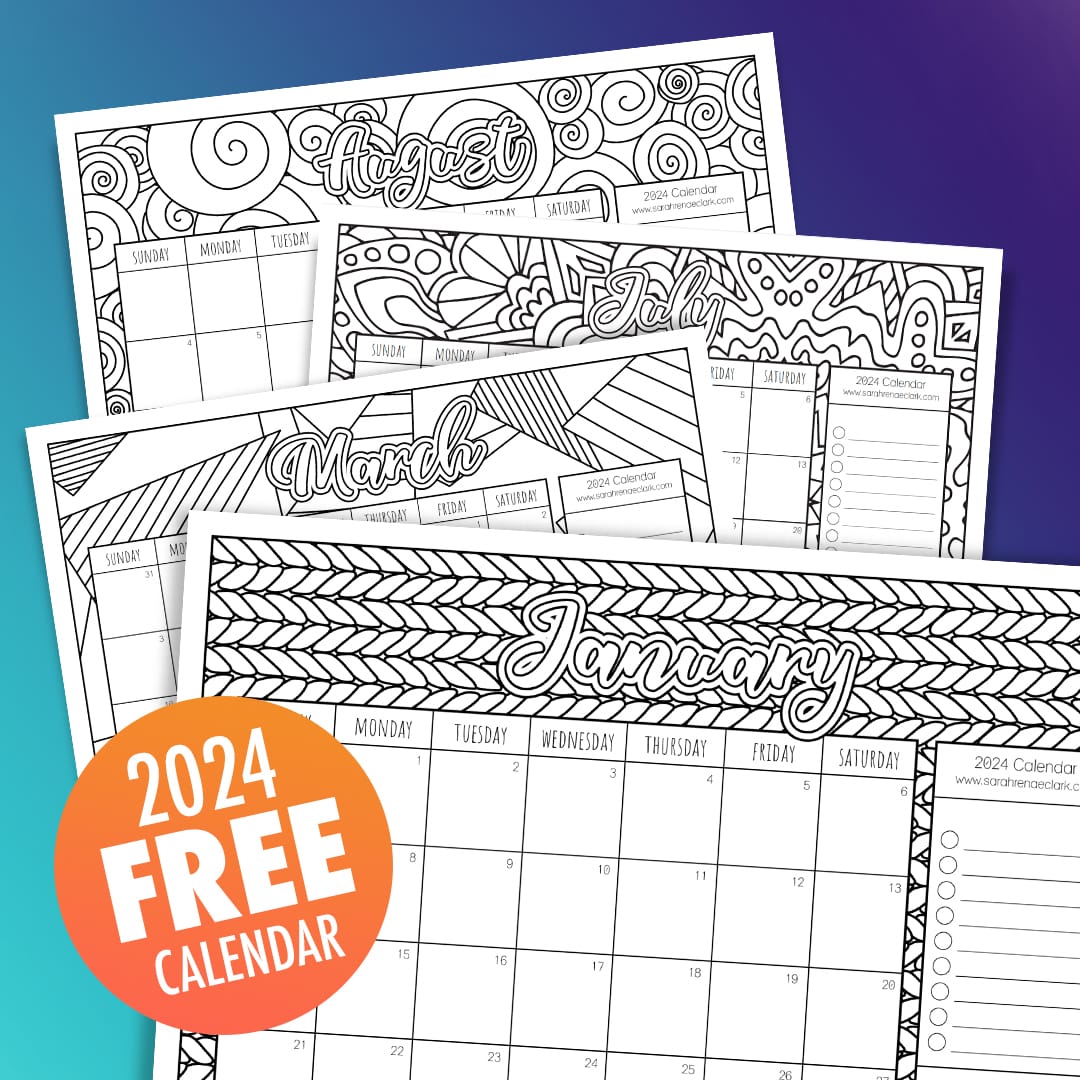 Free coloring calendar printable