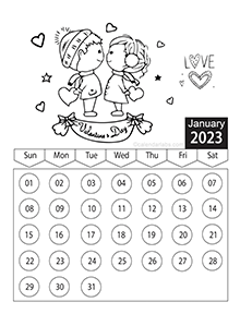 Coloring pages calendar