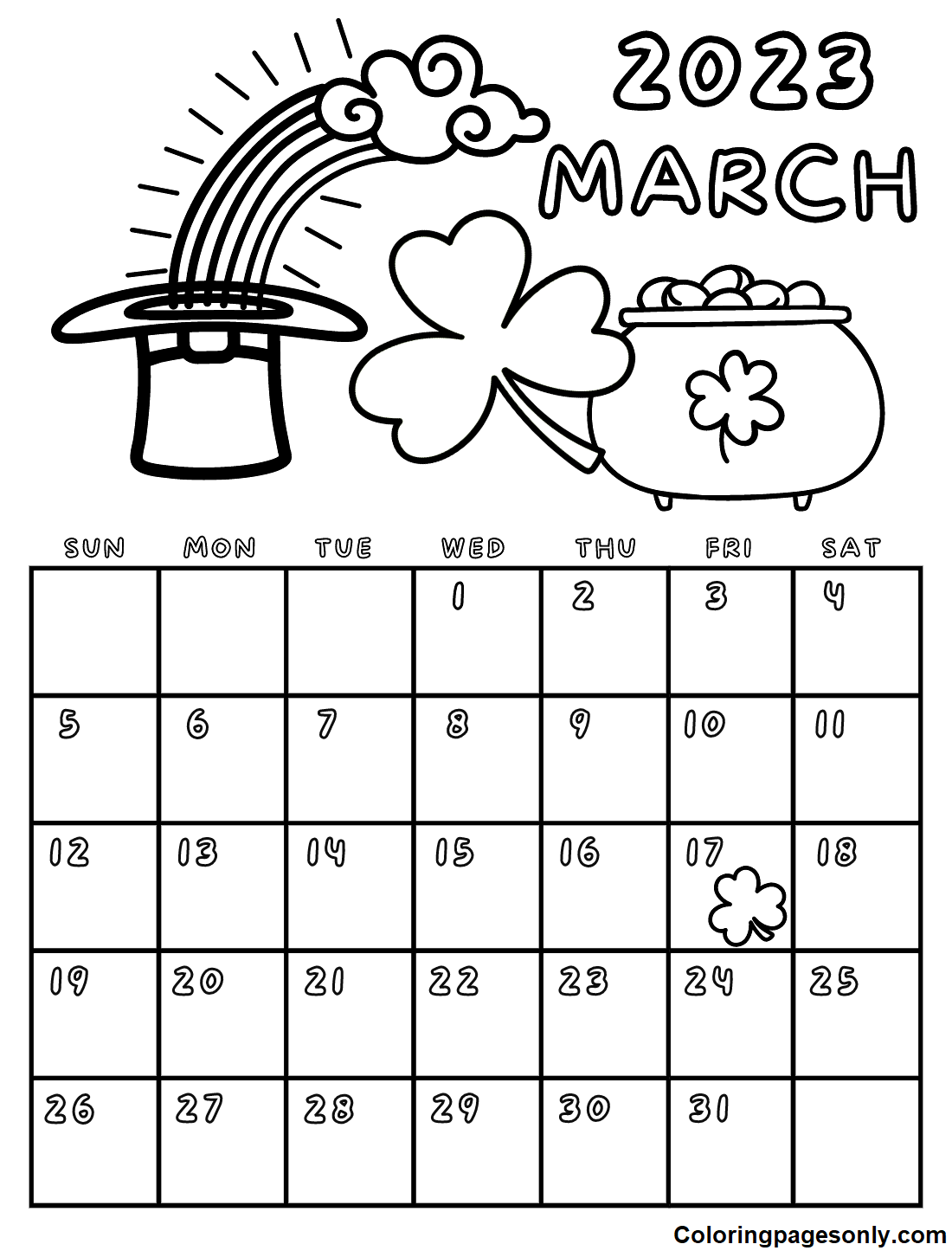 March coloring pages printable for free download