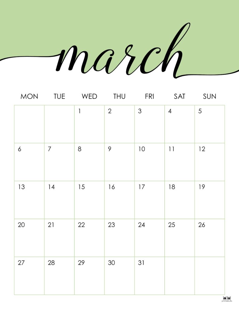 March calendars