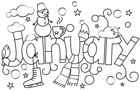 January coloring page free printable coloring pages