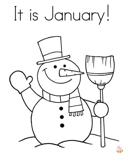 Fun january coloring pages for kids