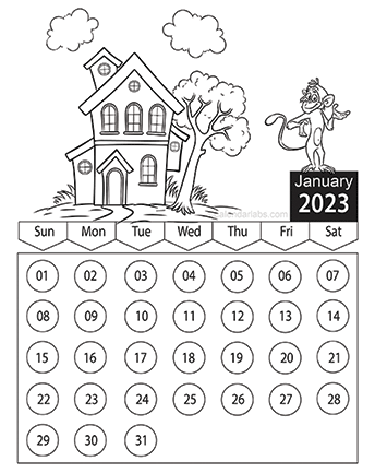 Coloring pages calendar