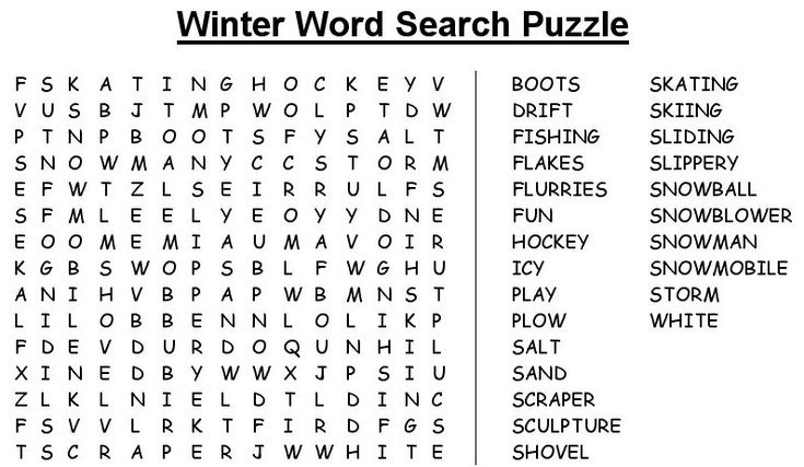 January word search puzzles