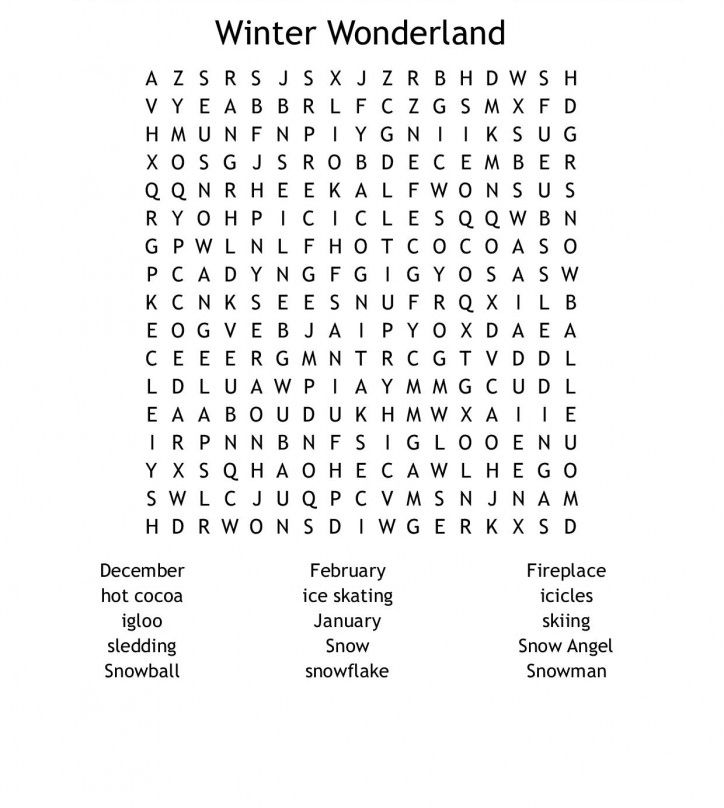 Winter word search