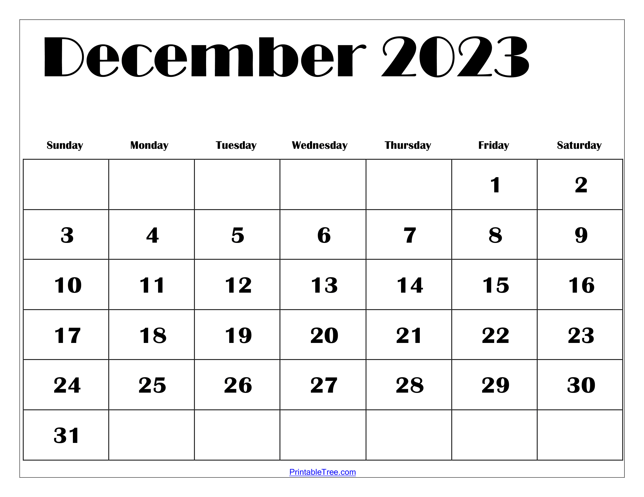 December calendar printable pdf with holidays templates