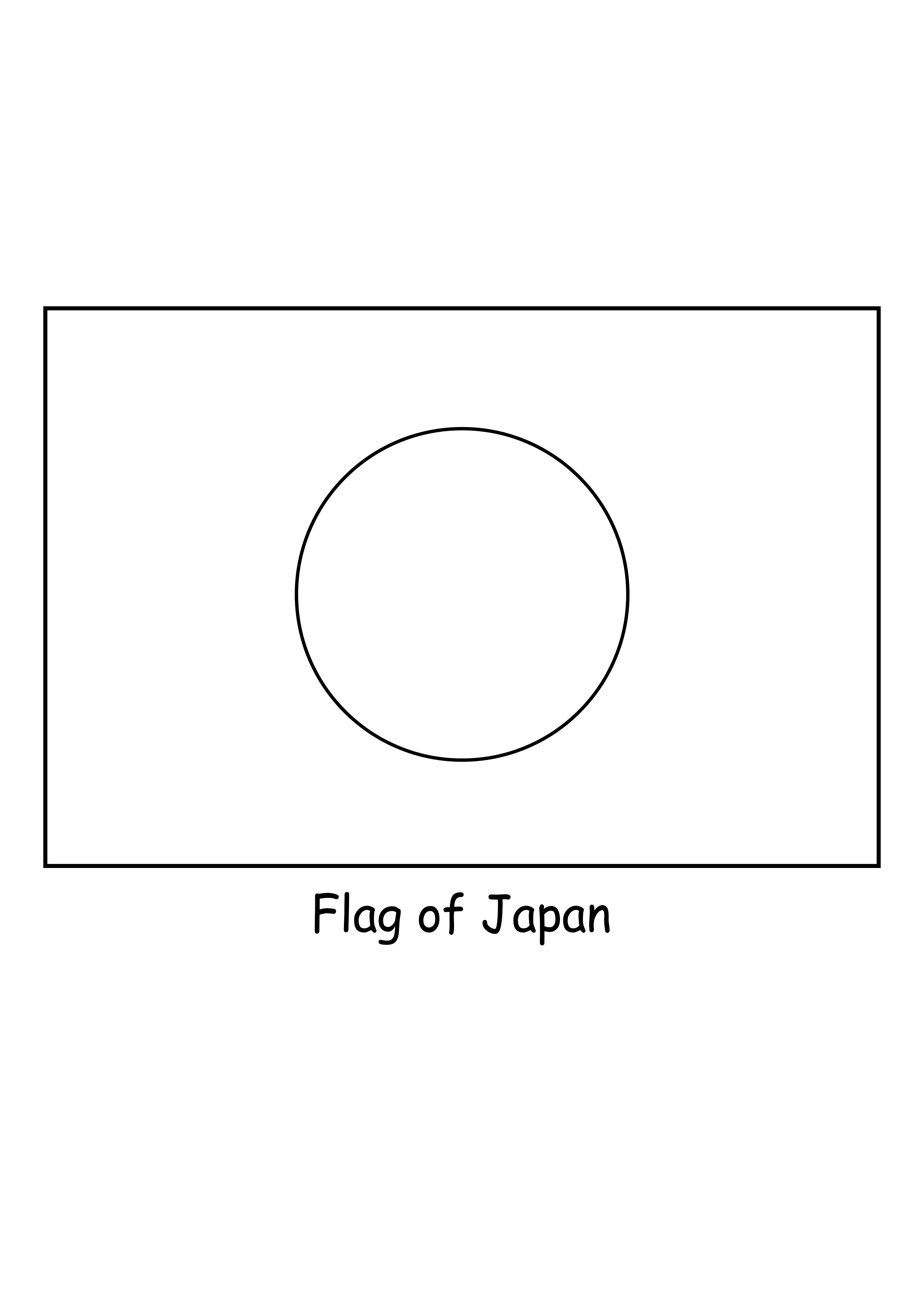 Flag of japan coloring image for free printing