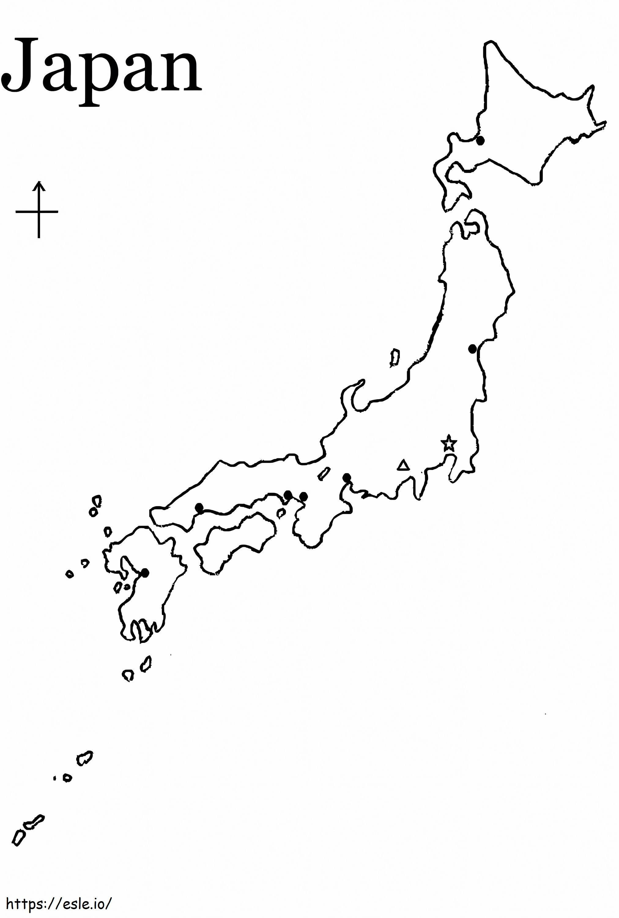 Japans map coloring page