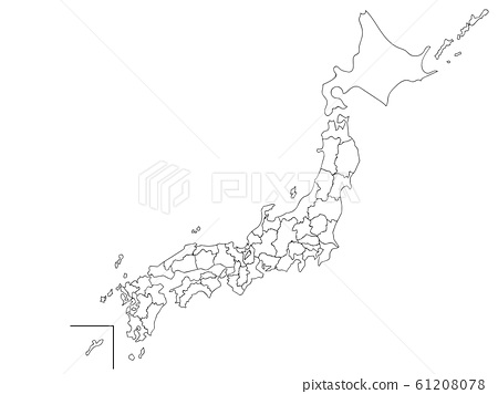 Japan map blank map coloring book