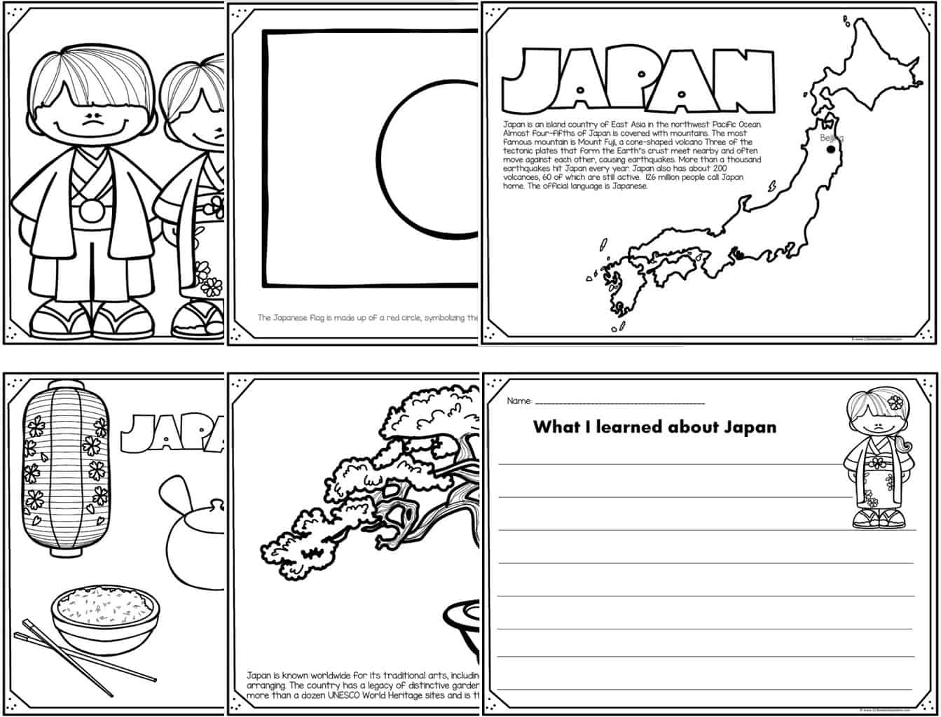 Free free printable japan coloring pages