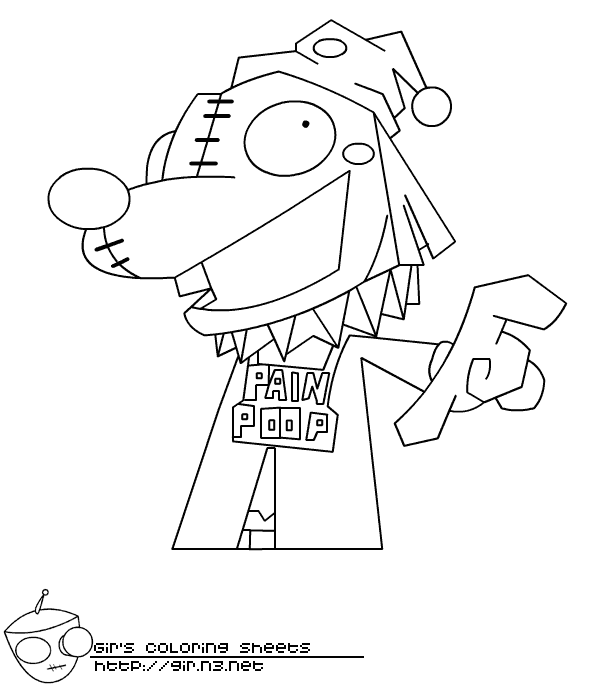 Invader zim coloring pages printable for free download