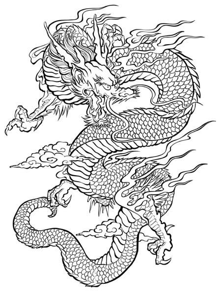 Mystic dragon coloring pages asian dragon tattoo tattoo illustration dragon tattoo designs