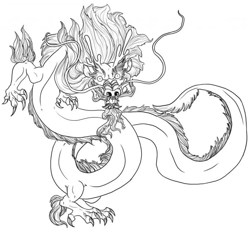 Chinese dragon coloring page