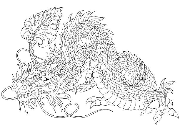 Stylized dragon animal stock illustration