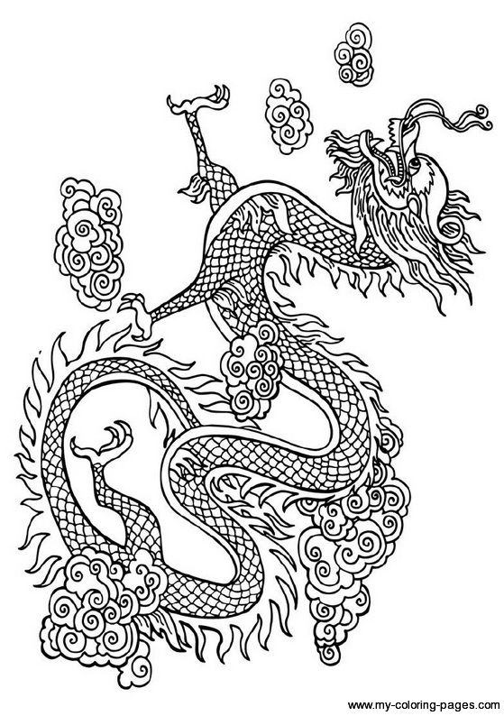 Dragon coloring page chinese dragon coloring pages