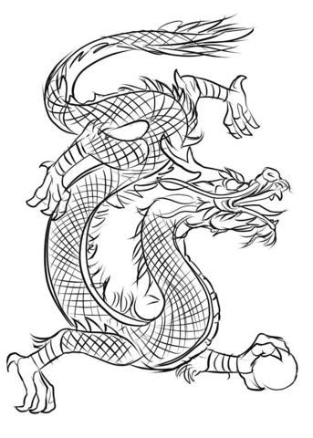 Asian dragon coloring page free printable coloring pages