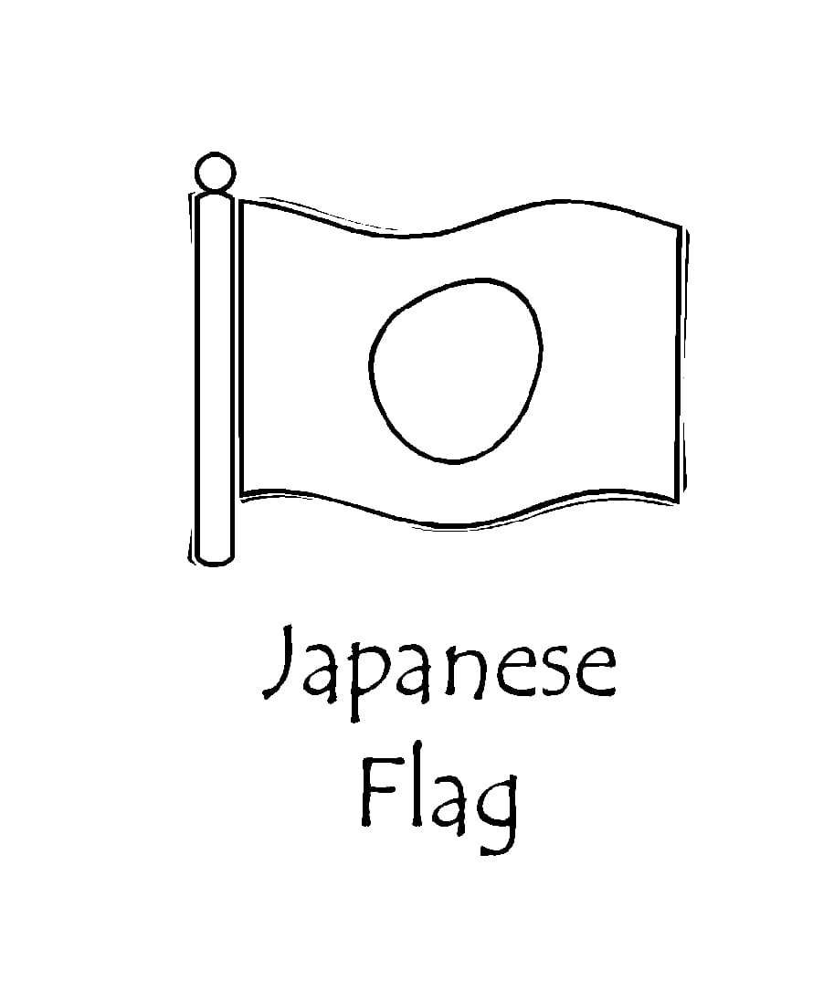 Printable japan flag coloring page