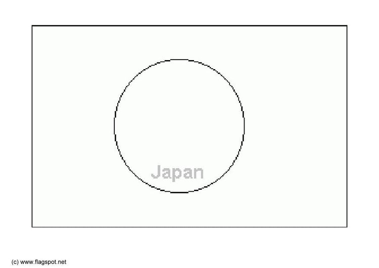 Coloring page flag japan