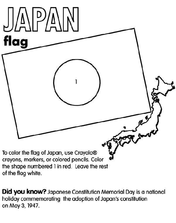 Japan on crayola flag coloring pages world thinking day japan