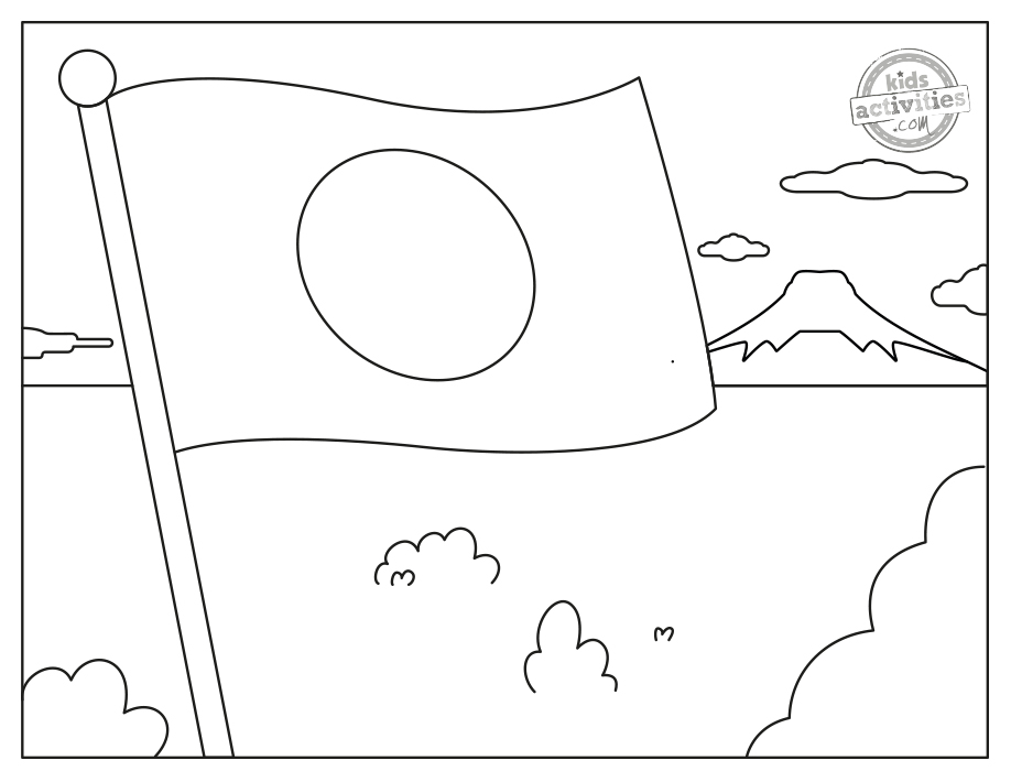 Sunny japan flag coloring pages kids activities blog kids activities blog