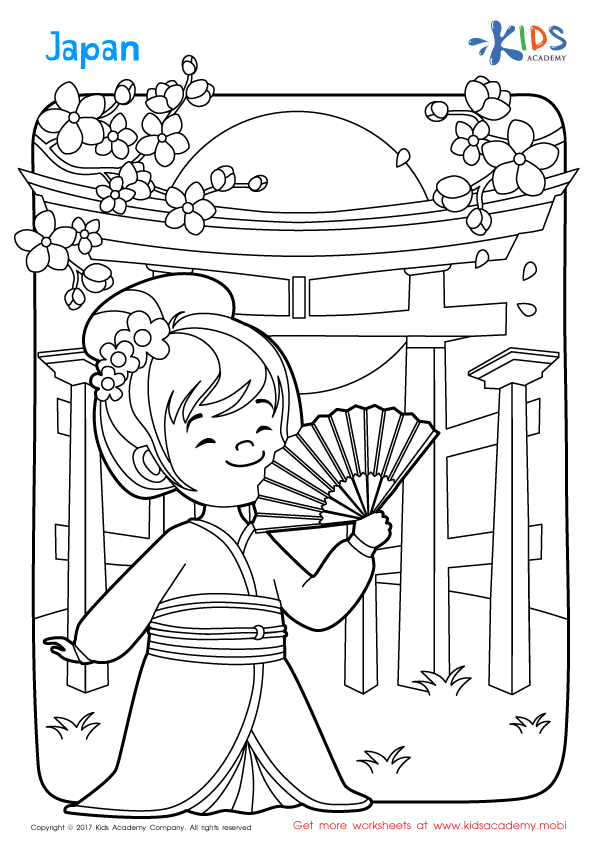 Japan coloring page coloring pages free kids coloring pages detailed coloring pages