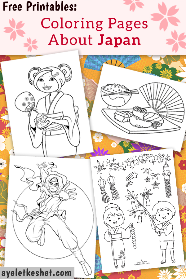 Free coloring pages about japan for kids