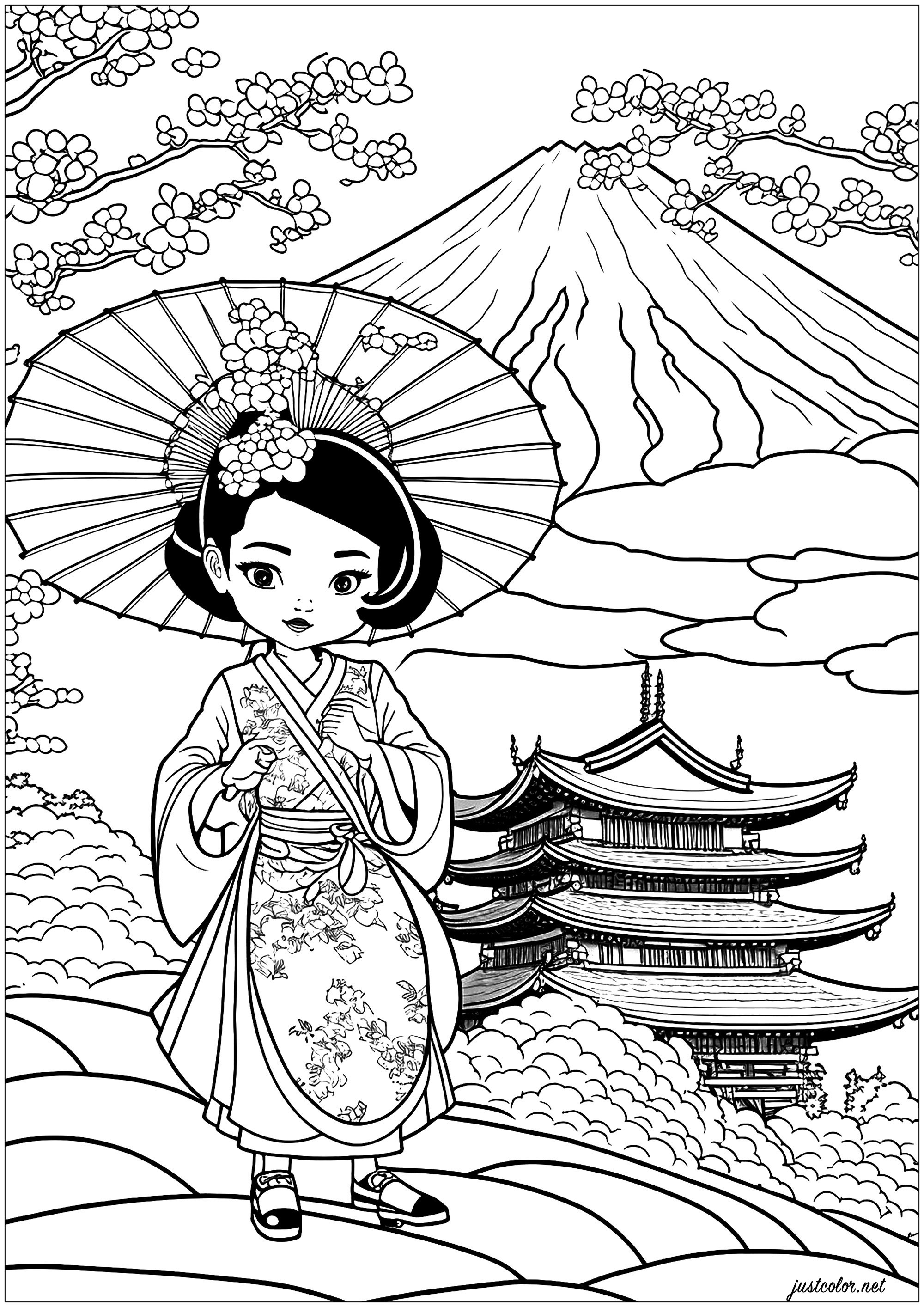 Cartoon geisha