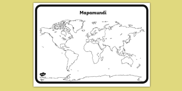 Ficha de actividad mapamundi mudo teacher made