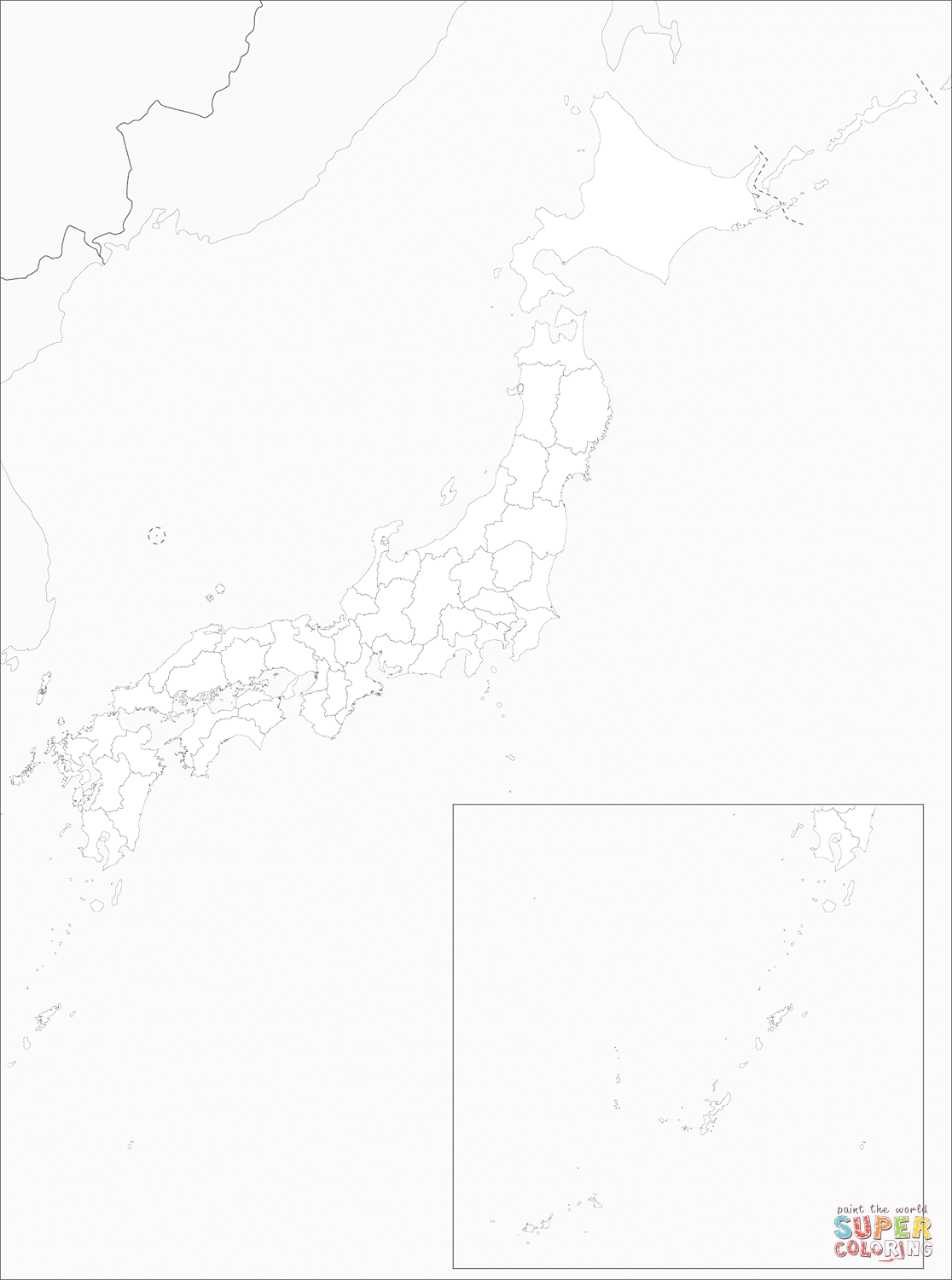 Map of japan coloring page free printable coloring pages