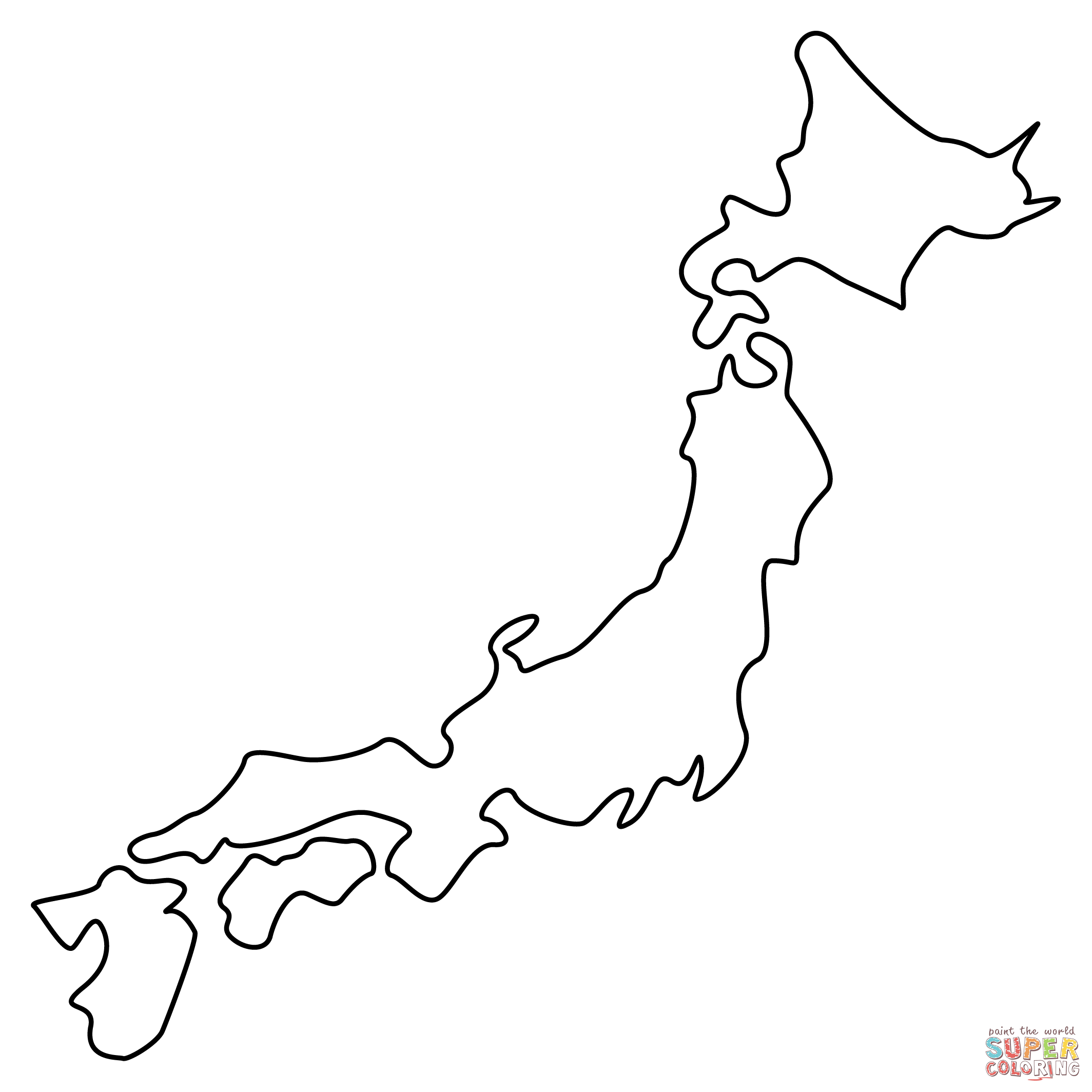 Map of japan coloring page free printable coloring pages