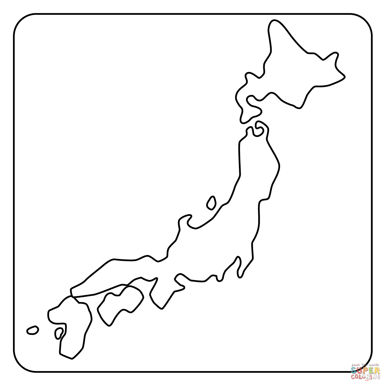 Map of japan emoji coloring page free printable coloring pages