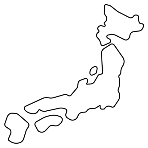 Map of japan emoji coloring page free printable coloring pages