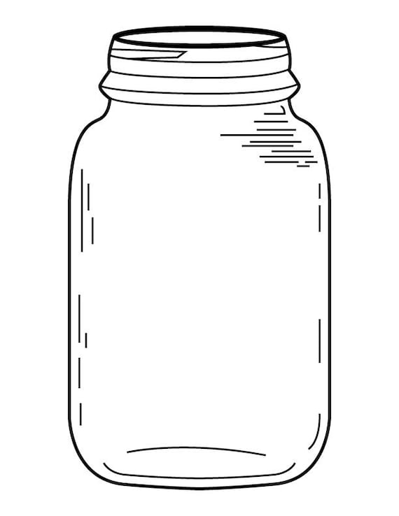 Mason jar coloring page