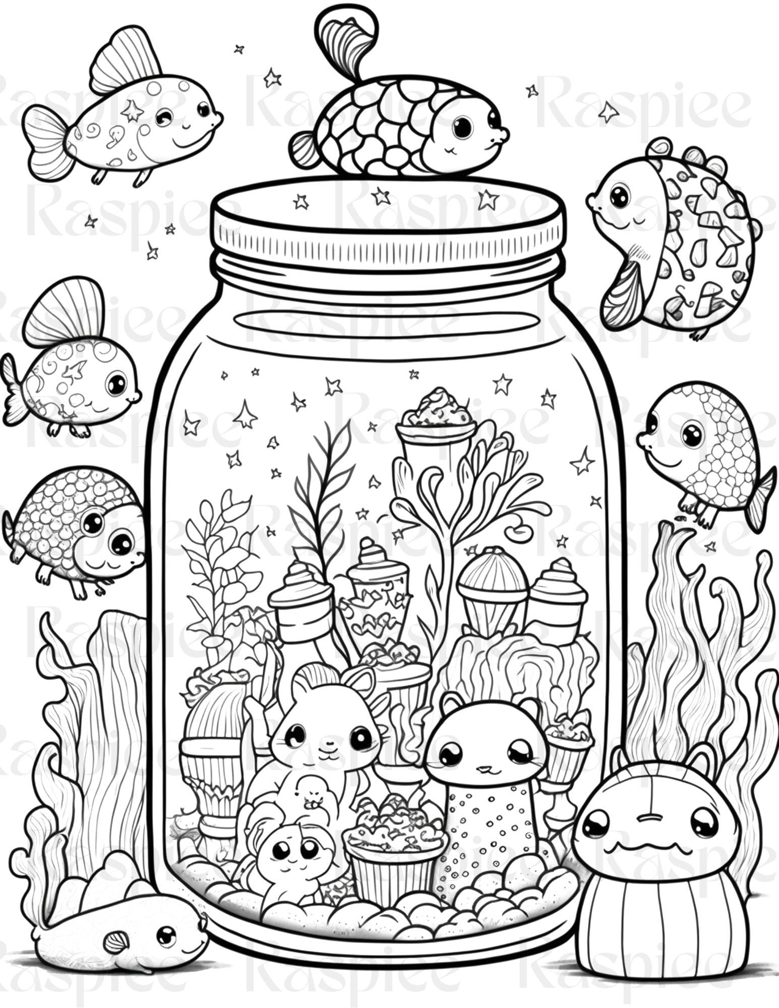 Animal in jar coloring pages printable coloring pages for kids an â coloring