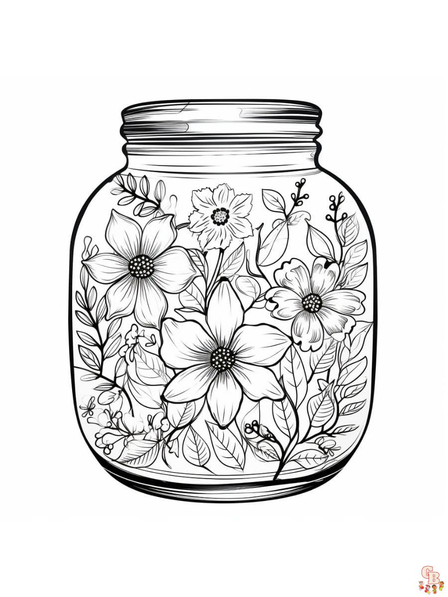 Printable jar coloring pages free for kids and adults