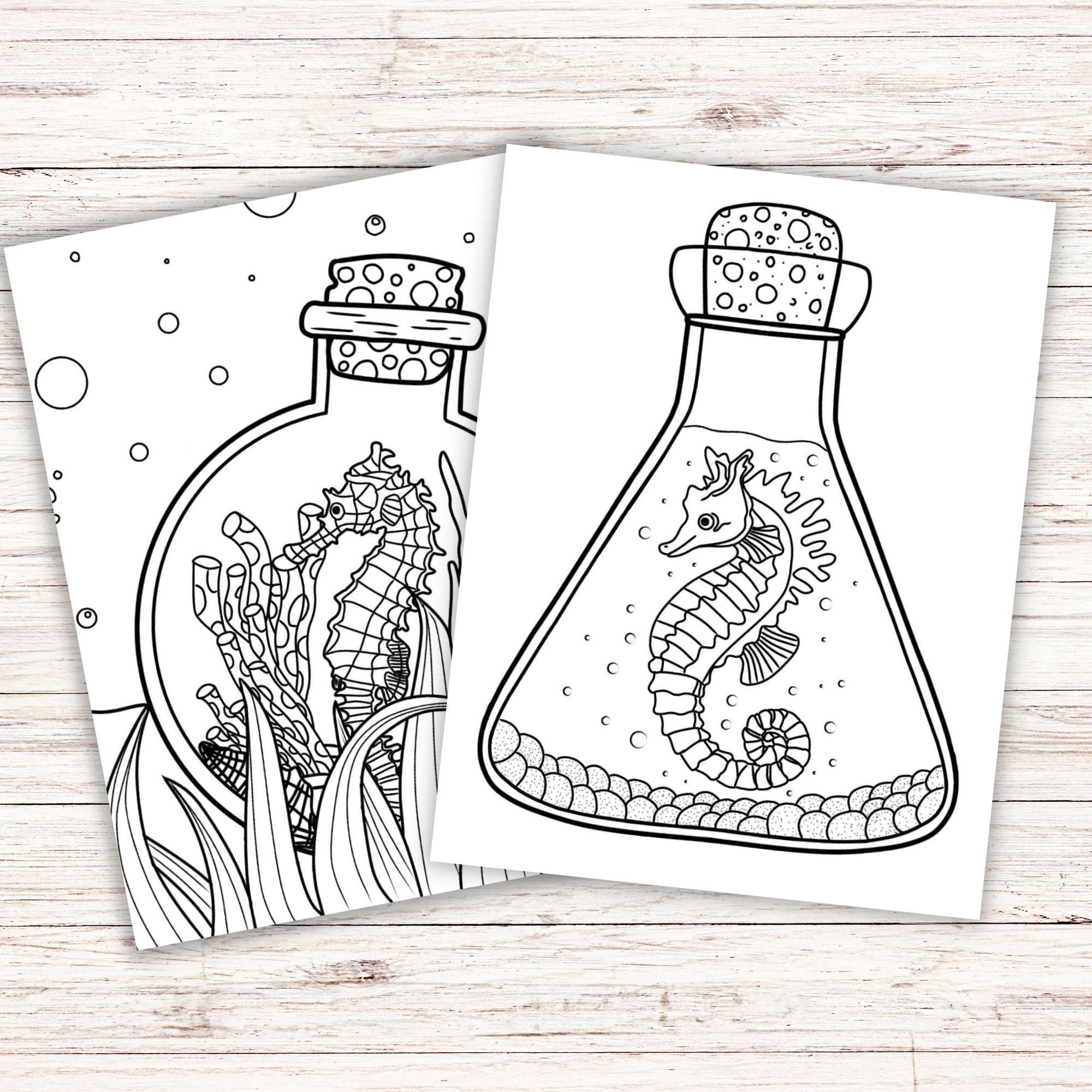 Sea life inside jar coloring pages ocean coloring activity pages made by teachers