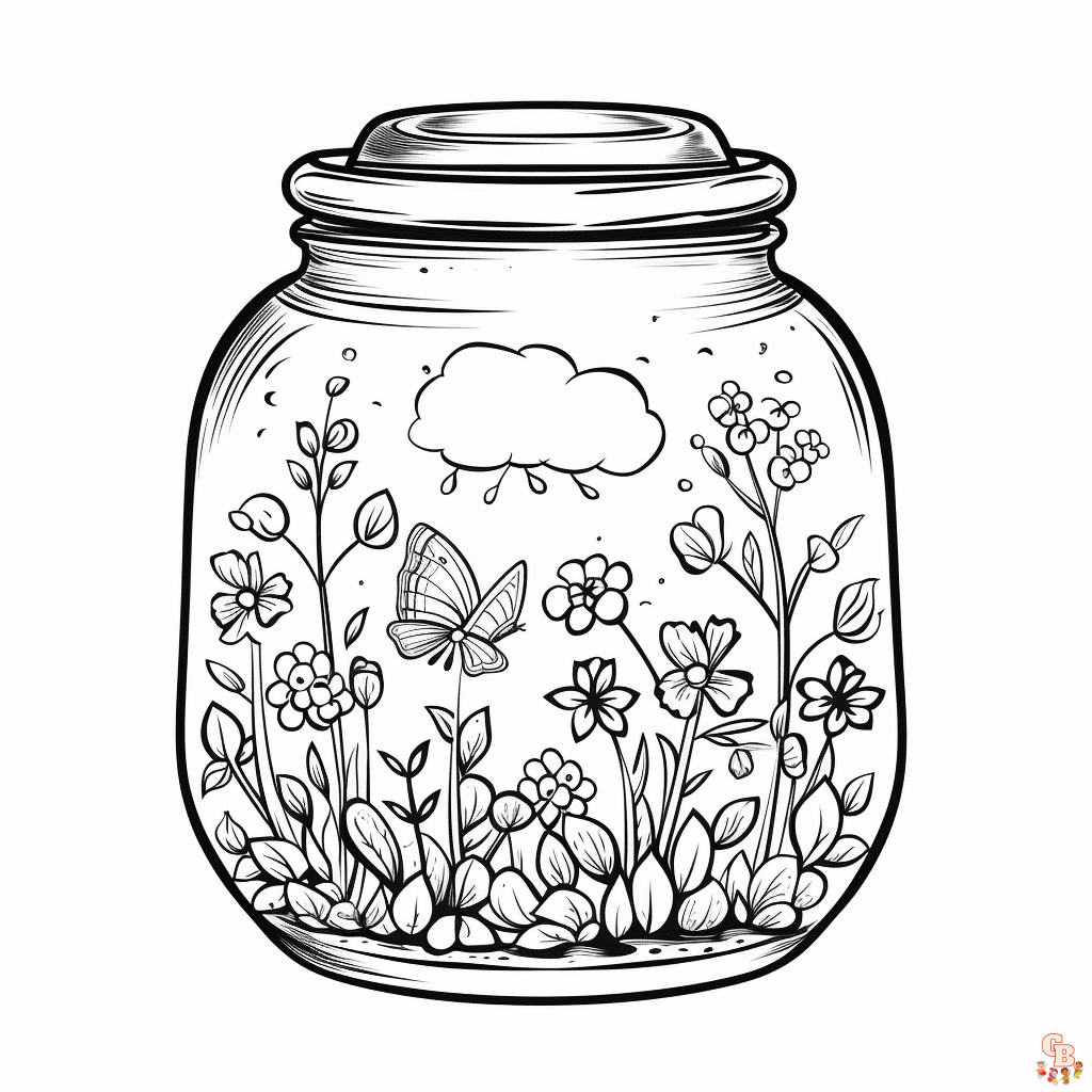 Printable jar coloring pages free for kids and adults