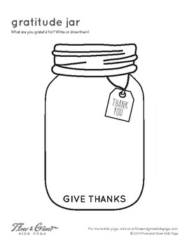 Gratitude jar coloring page by flow and grow kids yoga tpt
