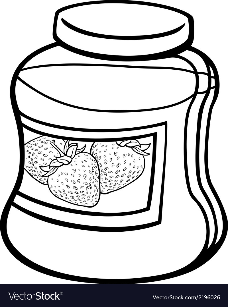 Jam in jar cartoon coloring page royalty free vector image