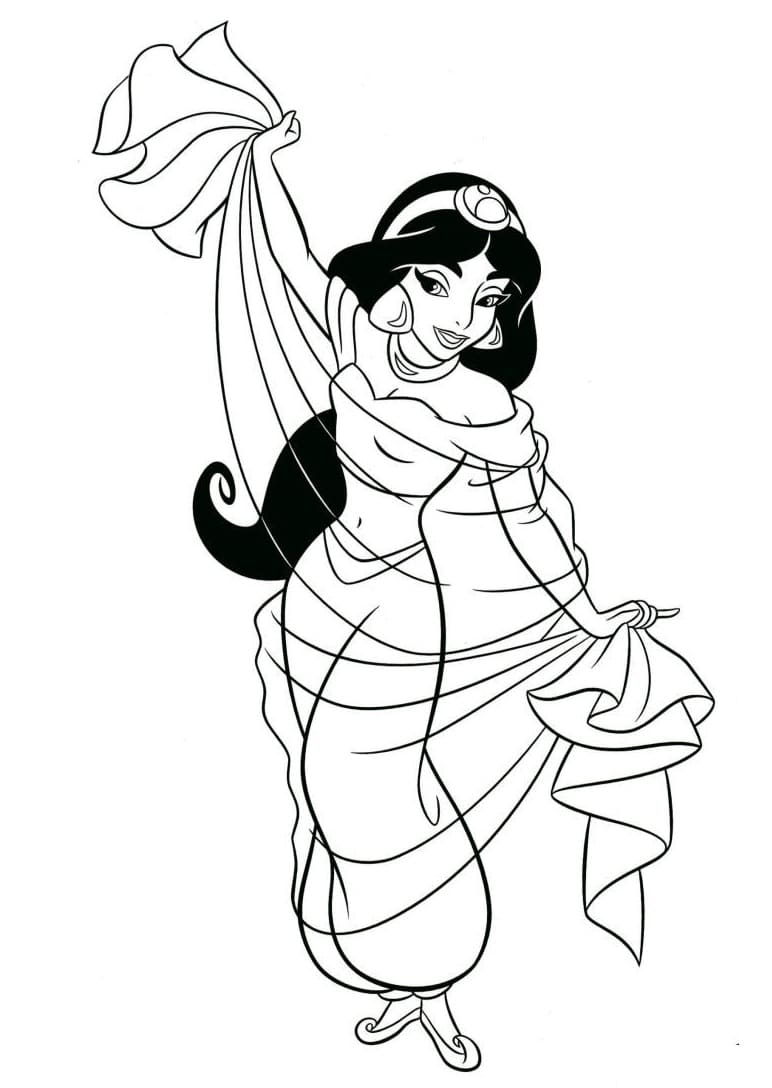 Disney jasmine coloring page