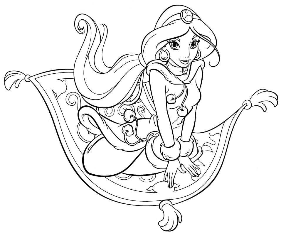 Princess jasmine coloring pages