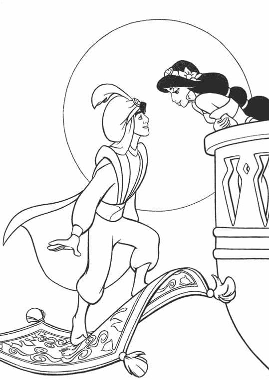 Princess jasmine coloring pages