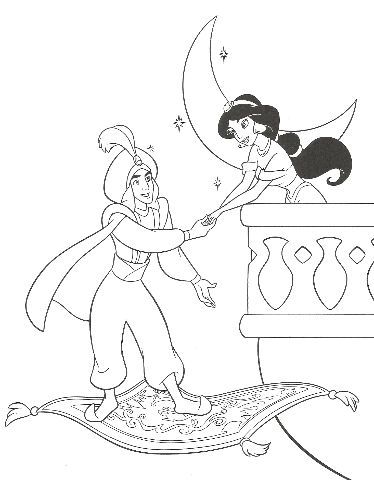 Aladdin on his flying carpet jasmine