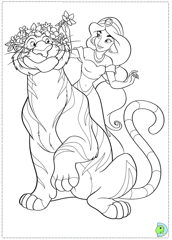 Jasmine and rajah coloring page