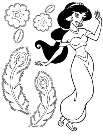Beautiful jasmine coloring page free printable coloring pages