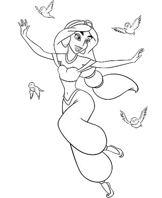 Free easy to print jasmine coloring pages