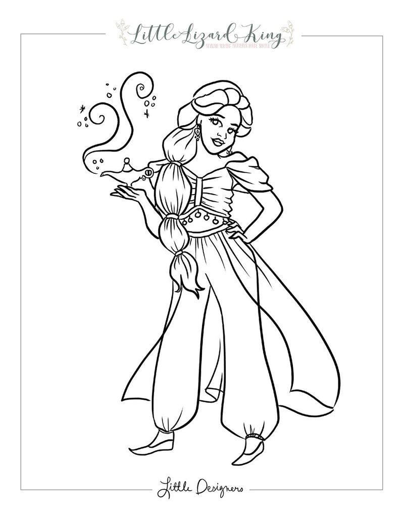 Fairytale magic jasmine coloring page â little lizard king