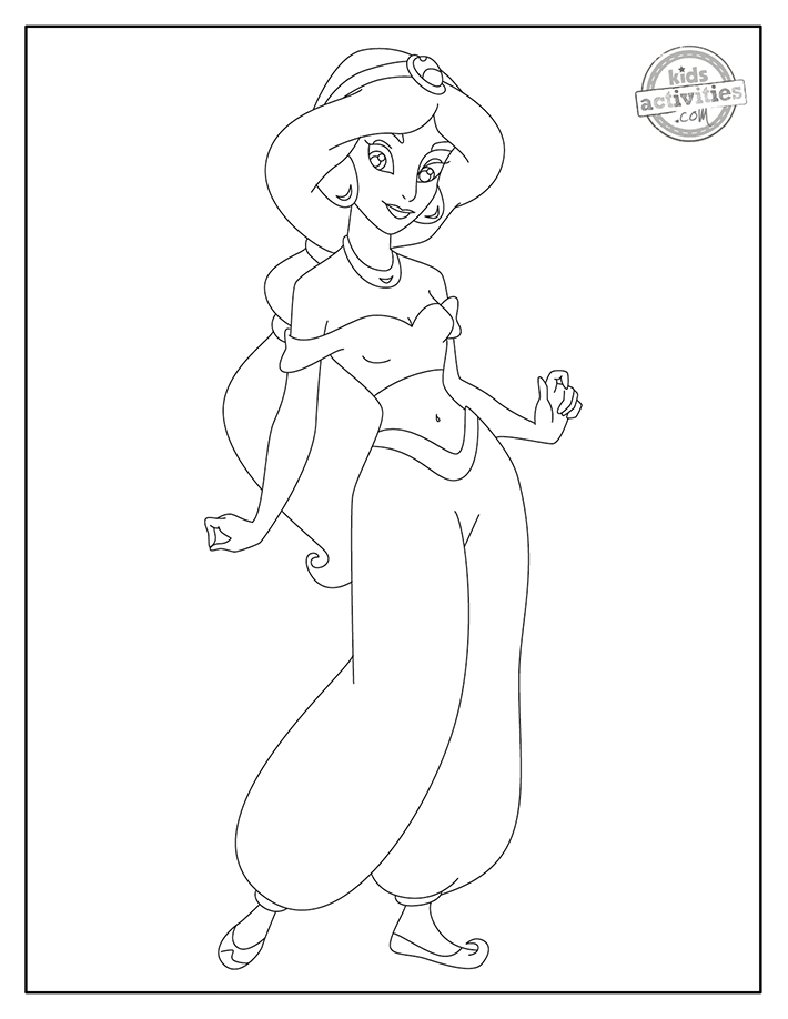Beautiful princess jasmine coloring pages kids activities blog