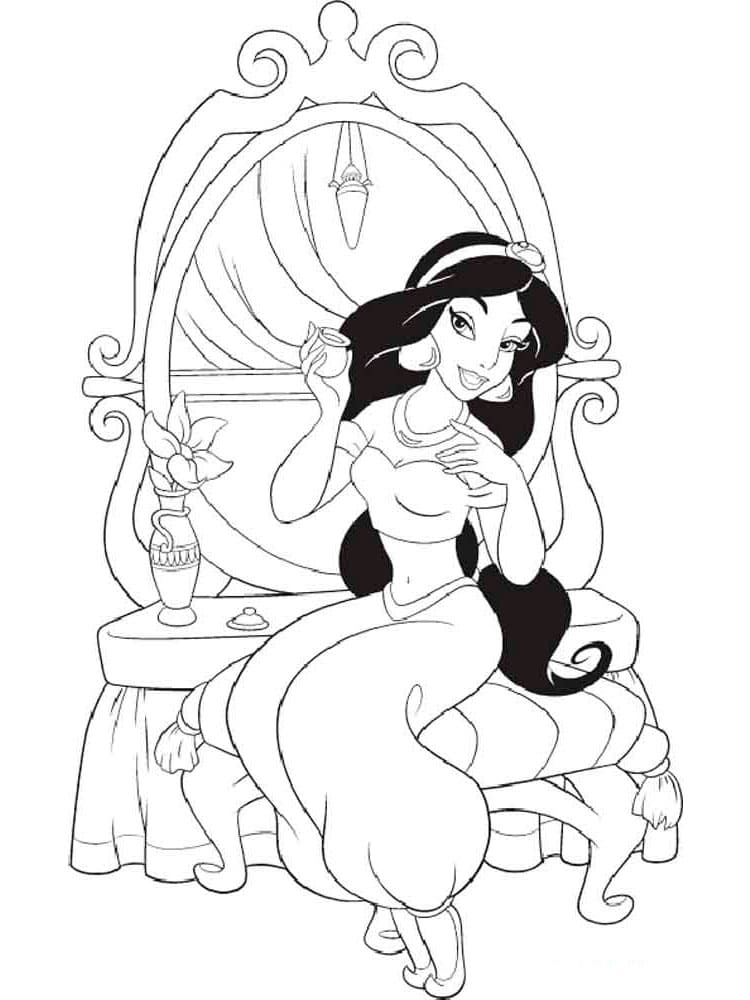 Delightful jasmine coloring page