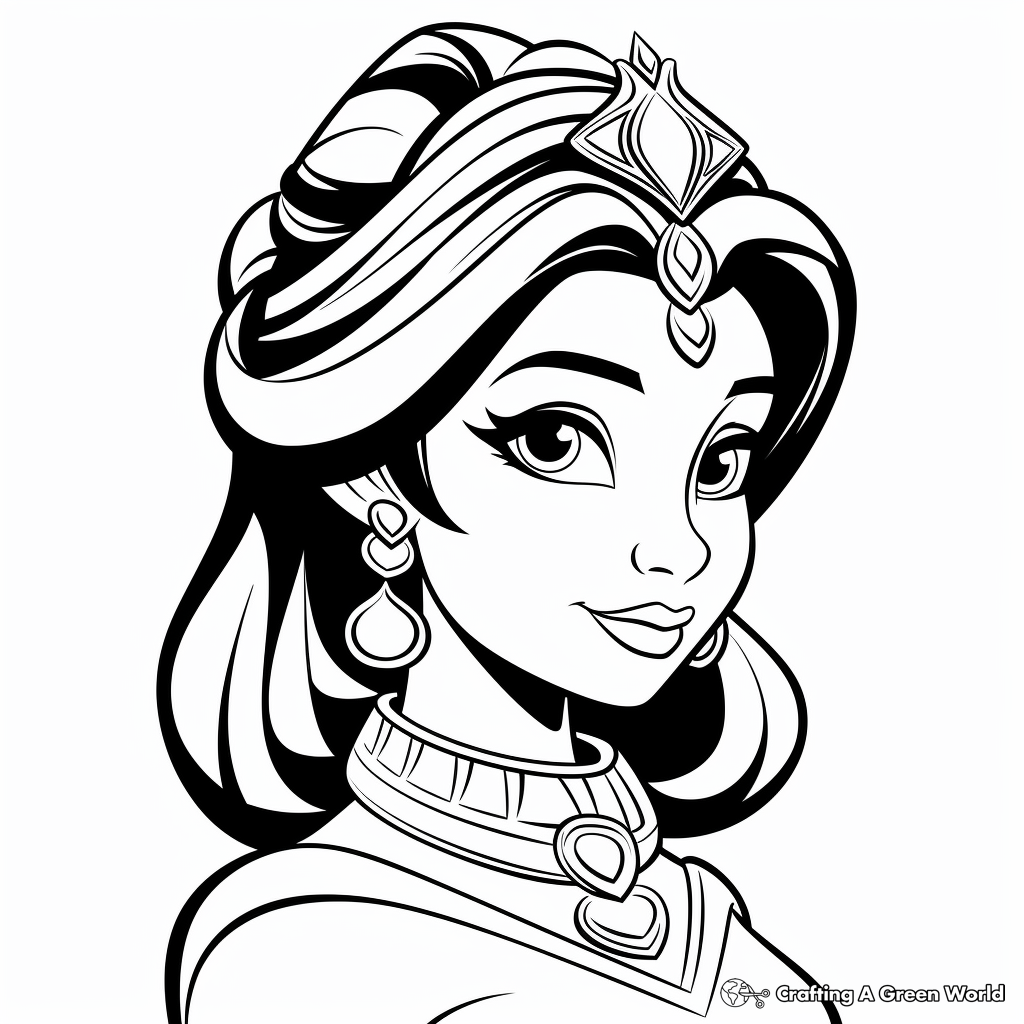 Princess jasmine coloring pages